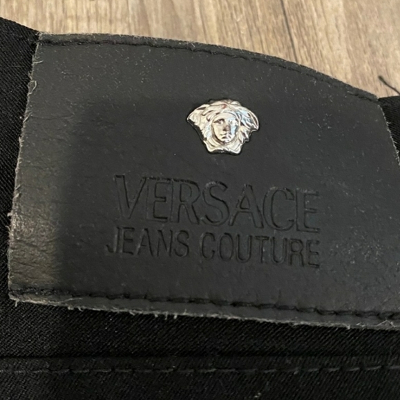 NEW Authentic Versace Jeans Couture Coated Black Luxury Womens Italian Limited - Picture 4 of 16